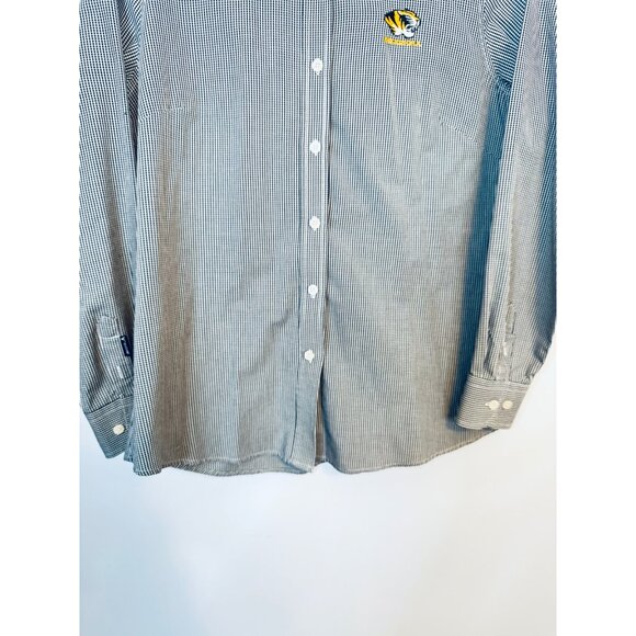 Antigua Large Univ of Missouri Black/White Checkered Button-Up Black & White - Picture 6 of 9